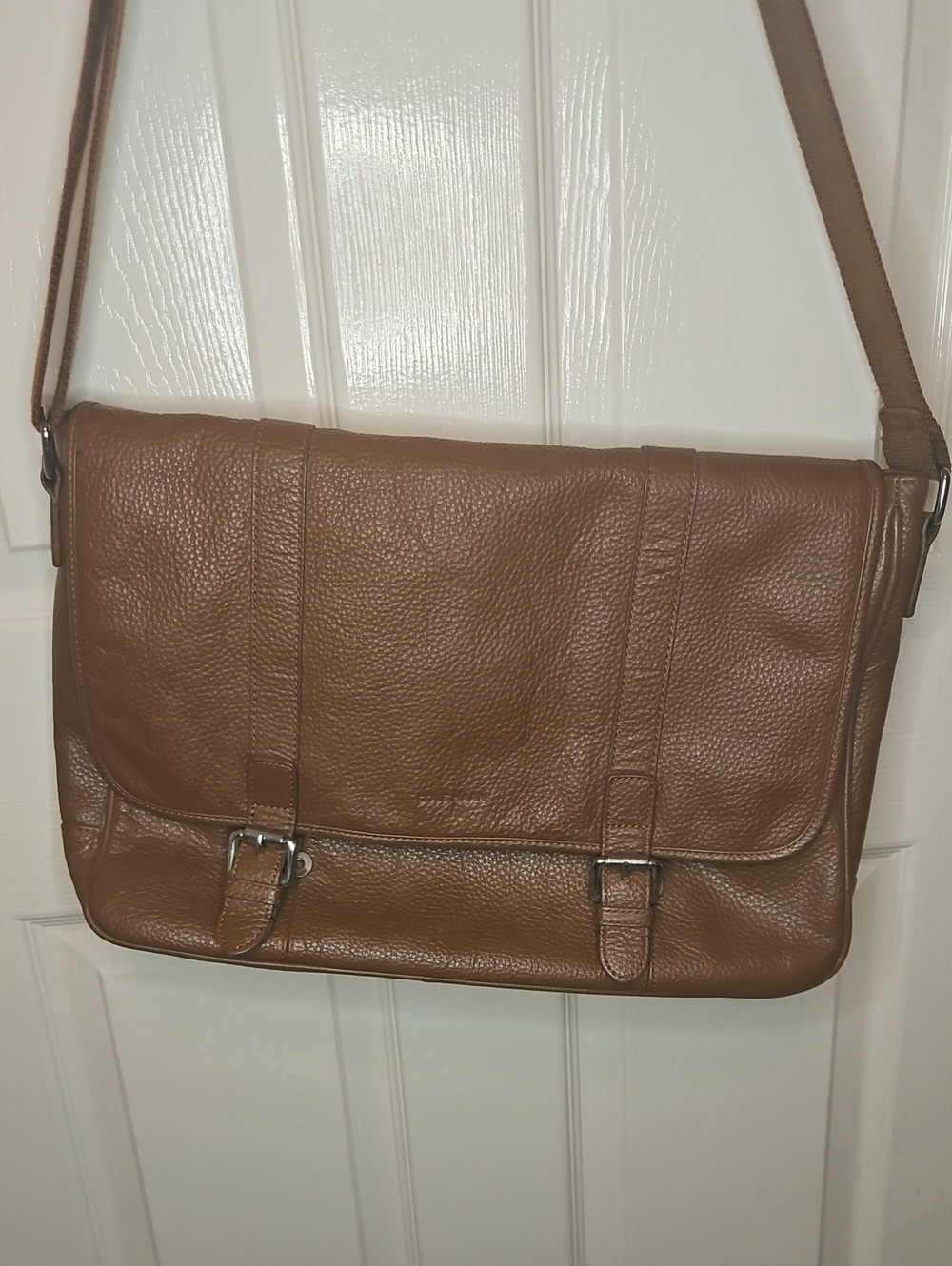 Cole Haan Brown Leather Messenger Bag - Men's Classic Crossbody